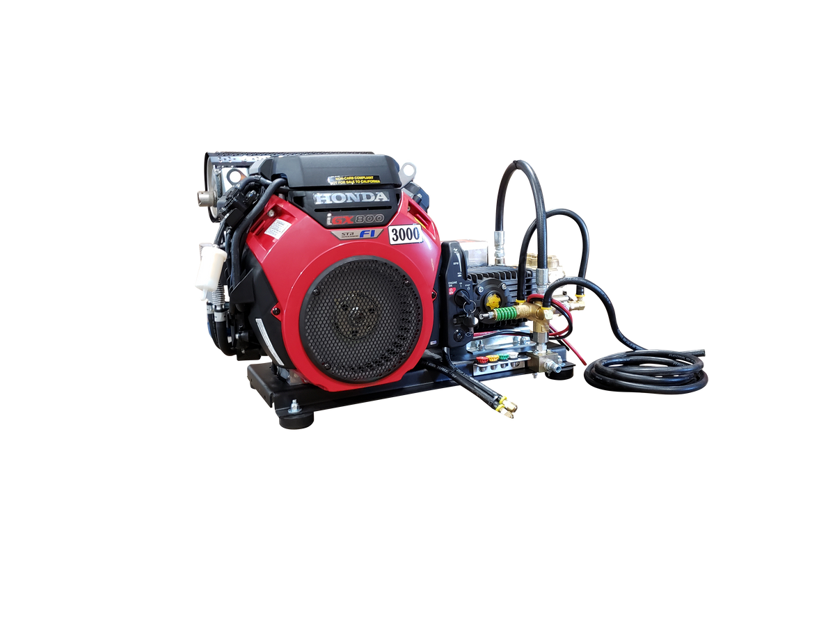 Honda V Twin-iGX800 W/EFI 10.0 GPM 3000 PSI HD Steel Skid Belt Drive SB1030HG