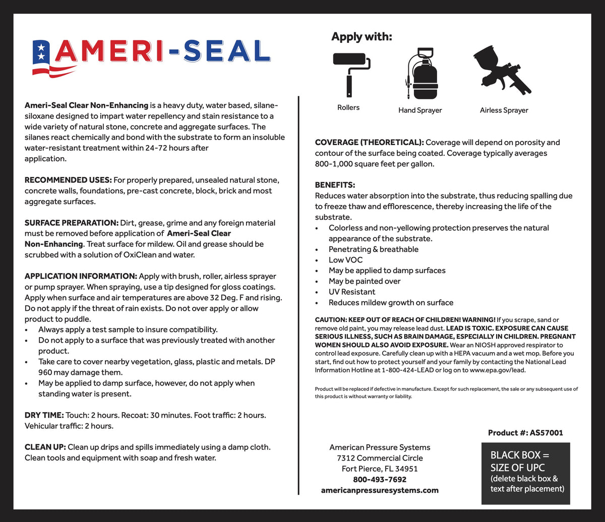 Ameri-Seal High Performance Protective Sealer - Clear Non-Enhancing