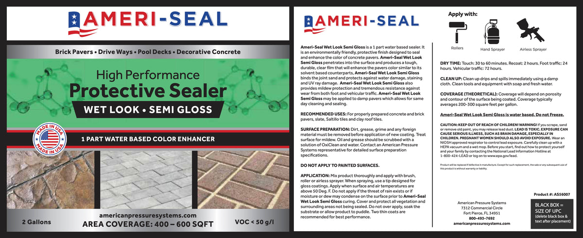 Ameri-Seal High Performance Protective Sealer - Wet Look Semi Gloss
