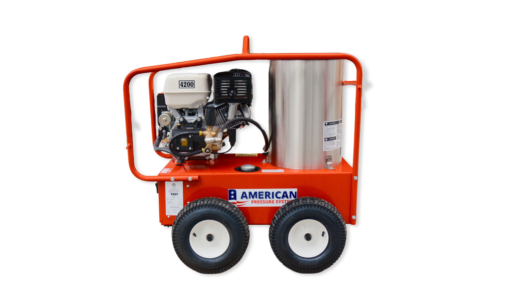 APS 4000 PSI Honda Hot Water 4-Wheel Portable Pressure Washer -170K BTU - 4 GPM